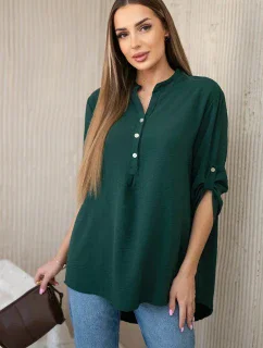 Halenka s prodlouženým zadním dílem tmavě zelená