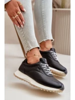 Dámské Sneakers Sportovní Obuv Z Eko Kůže Big Star OO274024 Hi-Poly System Černé