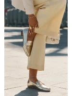 Kožené Polobotky Mokasíny Dámské Maciejka K6809-25 Zlaté