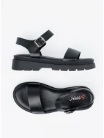 Pěkné  sandály černé dámské platforma