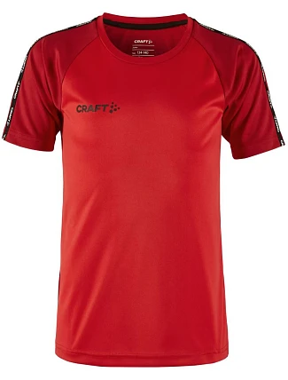Craft Teamwear Squad Go Contrast Jersey Jr Dětské kontrastní sportovní tričko 82.2727 bright red/express Craft Teamwear Squad Go Contrast Jersey Jr Dětské kontrastní sportovní tričko 82.2727 bright red/express