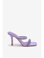 Dámské lodičky zdobené krystaly fialové Vittoria
