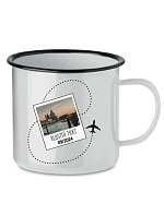 Personalizovaný retro plecháček s fotkou a cestovatelským motivem