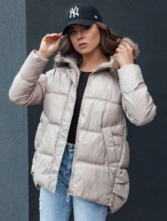 Dámská zimní bunda s kapucí STELLAR béžová FashionStreet TY4494