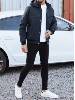 Pánská přechodná prošívaná bunda s kapucí FashionStreet navy blue TX5038