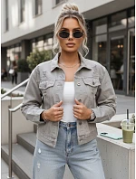 Dámská krátká džínová bunda sepraná LANDIA šedá FashionStreet TY5684