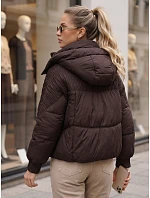 Dámská zimní prošívaná bunda s kapucí, hnědá, FashionStreet TY6039 Dámská zimní prošívaná bunda s kapucí, hnědá, FashionStreet TY6039