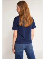 Dámské tričko s ozdobným panelem TSH0083-013 tmavě modrá - Monnari