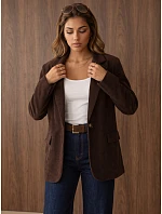 Dámská čokoládová kordová bunda FashionStreet PY0157 Dámská čokoládová kordová bunda FashionStreet PY0157