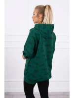 Mikina s nápisy zelená