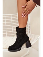 Dámské Botky Na Podpatku Z Eko Semiše Se Zipem Černé Serinna Dámské Botky Na Podpatku Z Eko Semiše Se Zipem Černé Serinna