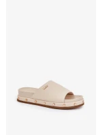 Dámské pantofle na platformě s cvočky Big Star – béžové