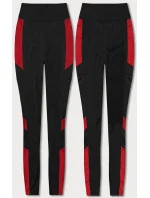 Černo-červené sportovní legíny se vsadkami podél nohavic (Y6841) Černo-červené sportovní legíny se vsadkami podél nohavic (Y6841)