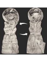 Béžová hrubší oboustranná péřovo-kožešinová vesta Minority (P3-6035-62)