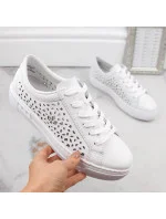 Kožená pohodlná obuv Rieker W RKR641 white