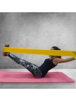 FITNESS GUMA PROFIT LONG LIGHT 200x15x0,35cm žlutá DK 2227