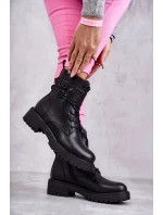 Dámské teplé kožené kozačky černe Silvor Dámské teplé kožené kozačky černe Silvor