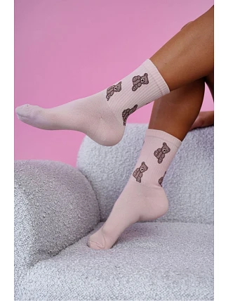 Dámské ponožky Medvědi Růžové