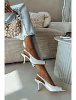 Dámské sandály na podpatku bílé Sevina