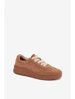 Semišové tenisky s kožíškovým šněrováním Kobbo 79655 Camel Semišové tenisky s kožíškovým šněrováním Kobbo 79655 Camel