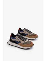 Pánské tenisky Big Star Memory Foam System Béžová-Modrá Pánské tenisky Big Star Memory Foam System Béžová-Modrá