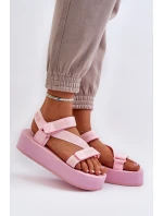 Dámské sandály na platformě Big Star NN274A529 růžové