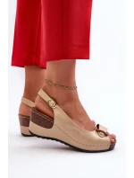 Dámské Lehké Sandály Na Klinu Comfort Shoes Béžové Efravia