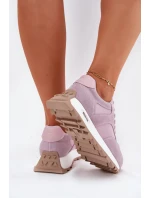 Semišové Sneakersy Na Platformě Dámské Big Star RR274900 HI-POLY SYSTEM Fialové