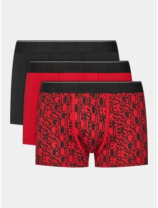 Pánské boxerky 3PACK U3BG25K6YW0 P53M černočervené - Guess Pánské boxerky 3PACK U3BG25K6YW0 P53M černočervené - Guess