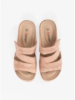 Exkluzívní dámské růžové  nazouváky na klínku