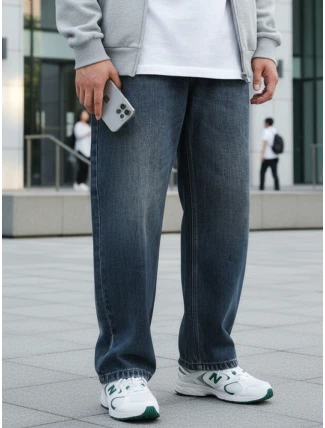 Pánské džíny baggy navy blue FashionStreet UX4480