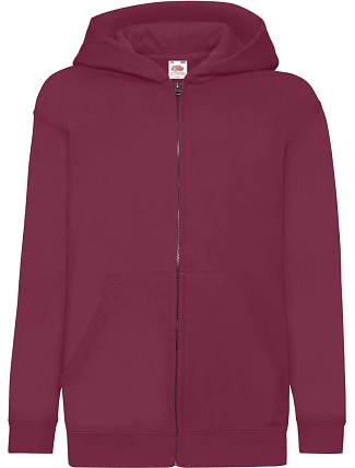 Fruit of the Loom Classic Kids Sweat Jacket Dětská mikina s kapucí 16.2045 burgundy Fruit of the Loom Classic Kids Sweat Jacket Dětská mikina s kapucí 16.2045 burgundy