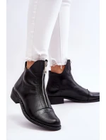 Kožené kozačky na zip Nicole 2785/037 Černá Kožené kozačky na zip Nicole 2785/037 Černá