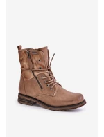 Dámské boty pracovní zateplené na zip tmavě béžové Liletta