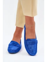 Dámské Velurové Mokasíny Kobaltové Lenvie