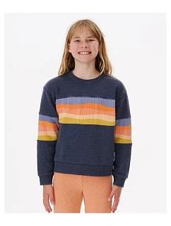 Dívčí mikina RIP CURL Melting Waves Crew -Dívčí tmavě modrá