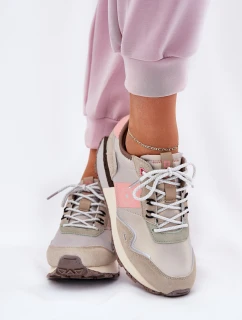 Dámské Semišové Tenisky Big Star RR274243 HI-POLY SYSTEM Šedo-Růžové