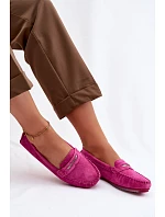 Dámské ploché mokasíny z přírodního semiše S.Barski LR61-7029 fuchsiová Dámské ploché mokasíny z přírodního semiše S.Barski LR61-7029 fuchsiová