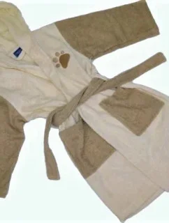 AKCE - Dětský župan s tlapkou 2748 béžový - Veratex