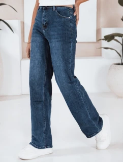 Dámské džíny s širokými nohavicemi tmavě modré FashionStreet UY2782