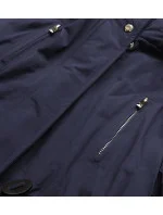 Tmavě modro-šedá oboustranná dámská bunda s kapucí (w213big)