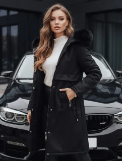 Dámská zimní bunda parka s kožešinou černá FashionStreet TY5113