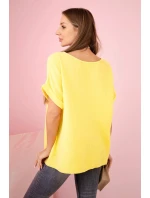 Mušelínová halenka s náhrdelníkem žlutý