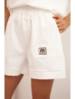 Dámská punto souprava s krátkým rukávem a volnými šortkami ecru