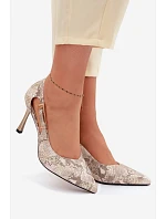 Lodičky Vinceza s výřezy a zlatým sponou 62288 s hadím vzorem