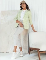 Dámská pruhovaná bunda LINARO bílo-zelená FashionStreet PY0088