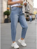 Dámské džínové kalhoty s páskem FashionStreet UY2883