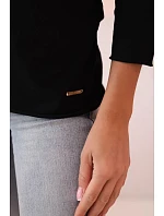 Dámská halenka s lodičkovým výstřihem černý