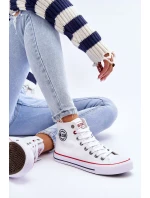 Dámské klasické vysoké tenisky Big Star T274026 Bílé Dámské klasické vysoké tenisky Big Star T274026 Bílé