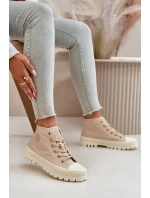 Vysoký Látkové tenisky na platformě Big Star LL274160 Béžová